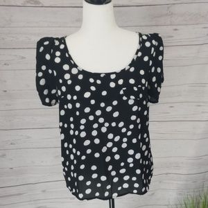 Forever 21 contemporary black with white polka dot